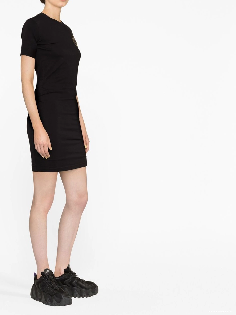 Affordable bodycon T-shirt Versace Jeans logo-print minidress Couture Women 0823